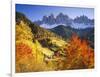 Italy, South Tyrol, Villn?Tal, St. Magdalena, Mountains, 'Geislerspitzen', Autumn-Thonig-Framed Photographic Print