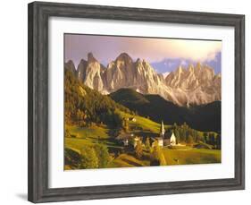 Italy, South Tyrol, Villn?Tal, St. Magdalena, Mountains, 'Geislerspitzen', Autumn-Thonig-Framed Photographic Print