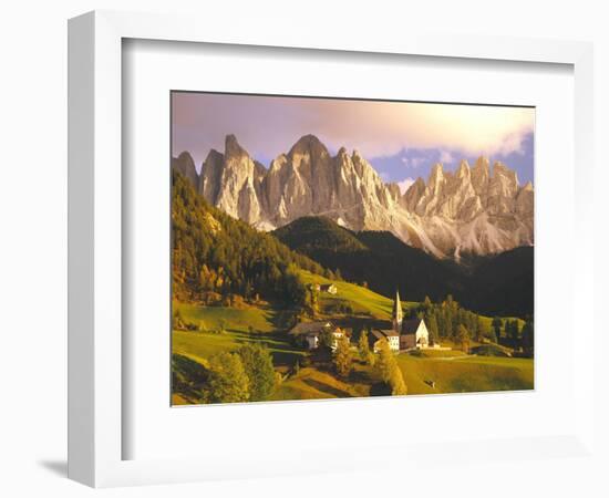 Italy, South Tyrol, Villn?Tal, St. Magdalena, Mountains, 'Geislerspitzen', Autumn-Thonig-Framed Photographic Print