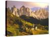 Italy, South Tyrol, Villn?Tal, St. Magdalena, Mountains, 'Geislerspitzen', Autumn-Thonig-Stretched Canvas