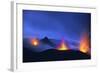 Italy, Stromboli. Long Exposure Image of Three Eruptions at Night-David Slater-Framed Photographic Print