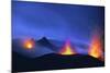 Italy, Stromboli. Long Exposure Image of Three Eruptions at Night-David Slater-Mounted Photographic Print