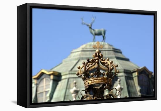 Italy, Stupinigi, Entrance Gate with House of Savoy Coat of Arms at Royal Hunting Lodge-null-Framed Stretched Canvas