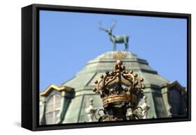 Italy, Stupinigi, Entrance Gate with House of Savoy Coat of Arms at Royal Hunting Lodge-null-Framed Stretched Canvas