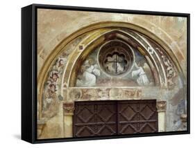 Italy, Subiaco, Main Entrance to Sacro Speco Monastery-null-Framed Stretched Canvas