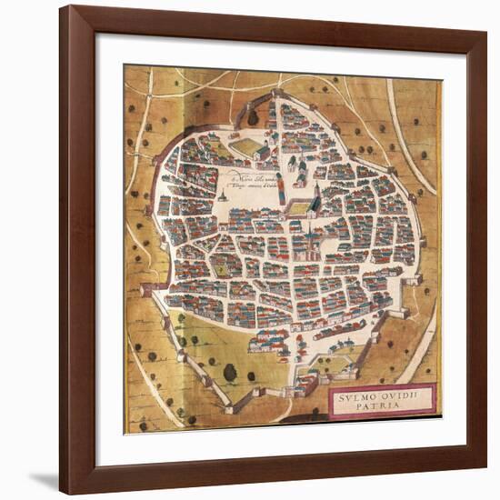 Italy, Sulmona, the City of Sulmona from Civitates Orbis Terrarum-null-Framed Giclee Print