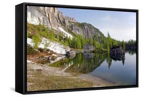 Italy, the Dolomites, South Tyrol, Cortina D'Ampezzo, Lago Di Federa-Alfons Rumberger-Framed Stretched Canvas