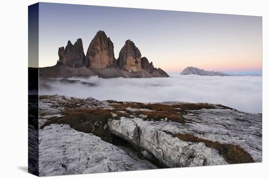 Italy, Trentino Alto Adige, Dolomites, Clouds Rising on Three Peaks of Lavaredo-Cristiana Damiano-Stretched Canvas