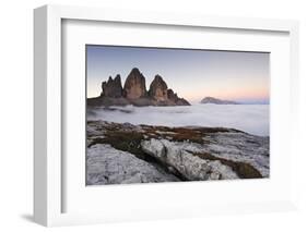 Italy, Trentino Alto Adige, Dolomites, Clouds Rising on Three Peaks of Lavaredo-Cristiana Damiano-Framed Photographic Print