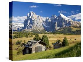 Italy, Trentino-Alto Adige, South Tyrol, Bolzano District, Alpe Di Siusi, Seiser Alm, Sassolungo (L-Peter Adams-Stretched Canvas