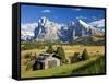 Italy, Trentino-Alto Adige, South Tyrol, Bolzano District, Alpe Di Siusi, Seiser Alm, Sassolungo (L-Peter Adams-Framed Stretched Canvas