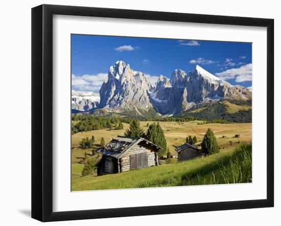 Italy, Trentino-Alto Adige, South Tyrol, Bolzano District, Alpe Di Siusi, Seiser Alm, Sassolungo (L-Peter Adams-Framed Photographic Print