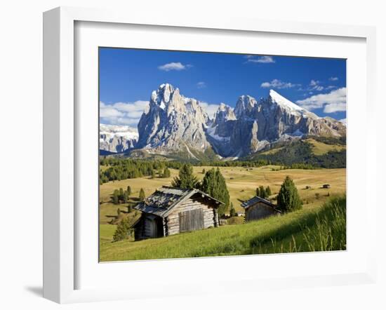 Italy, Trentino-Alto Adige, South Tyrol, Bolzano District, Alpe Di Siusi, Seiser Alm, Sassolungo (L-Peter Adams-Framed Photographic Print