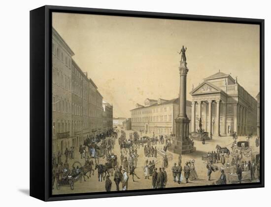 Italy, Trieste, Stock Exchange Square, 1830 Painting-null-Framed Stretched Canvas