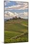 Italy, Tuscany. A view of the vineyards and villa in Chianti region of Tuscany, Italy.-Julie Eggers-Mounted Photographic Print