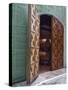 Italy, Tuscany. Beautiful wooden doors leading to a barrel room at a winery.-Julie Eggers-Stretched Canvas