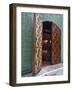 Italy, Tuscany. Beautiful wooden doors leading to a barrel room at a winery.-Julie Eggers-Framed Photographic Print