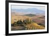 Italy, Tuscany. Belvedere House, Olive trees, and vineyards near San Quirico d'Orcia.-Julie Eggers-Framed Photographic Print