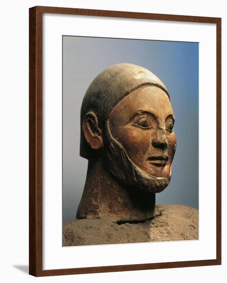 Italy, Tuscany, Chiusi, Detail of Funerary Statue in the Shape of a Canopic Vase-null-Framed Giclee Print