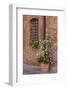 Italy, Tuscany, Crete Senesi, Asciano. Street scene with potted flowers-Julie Eggers-Framed Photographic Print