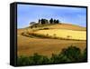 Italy, Tuscany, Farmhouse and Fields-John Ford-Framed Stretched Canvas