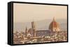 Italy, Tuscany, Florence. Overview of the City with Brunelleschi Cupola on the Duomo. Unesco.-Ken Scicluna-Framed Stretched Canvas