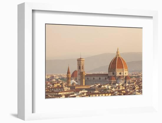 Italy, Tuscany, Florence. Overview of the City with Brunelleschi Cupola on the Duomo. Unesco.-Ken Scicluna-Framed Photographic Print