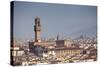 Italy, Tuscany, Florence. Palazzo Vecchio and Overview of Surroundings.-Ken Scicluna-Stretched Canvas