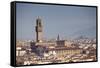 Italy, Tuscany, Florence. Palazzo Vecchio and Overview of Surroundings.-Ken Scicluna-Framed Stretched Canvas