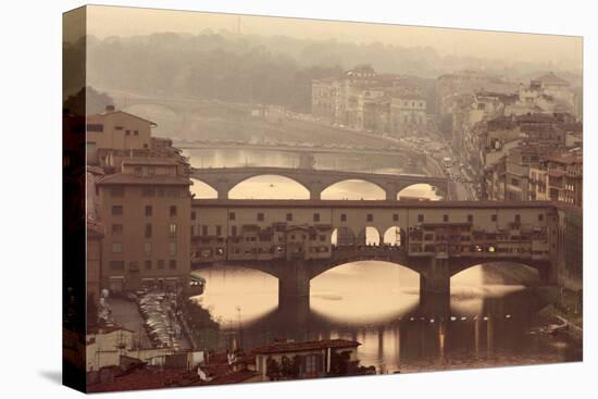 Italy, Tuscany, Florence, Ponte Vecchio and Arno River with Bridge-Jeff Spielman-Stretched Canvas