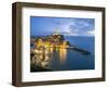 Italy, Tuscany. Hillside town of Vernazza in the evening, Cinque Terre, Liguria region, Italy-Julie Eggers-Framed Photographic Print