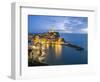 Italy, Tuscany. Hillside town of Vernazza in the evening, Cinque Terre, Liguria region, Italy-Julie Eggers-Framed Photographic Print