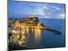 Italy, Tuscany. Hillside town of Vernazza in the evening, Cinque Terre, Liguria region, Italy-Julie Eggers-Mounted Photographic Print