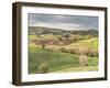 Italy, Tuscany. Landscape and the Town of San Quirico Dorcia-Julie Eggers-Framed Premium Photographic Print