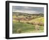 Italy, Tuscany. Landscape and the Town of San Quirico Dorcia-Julie Eggers-Framed Premium Photographic Print