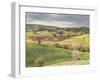Italy, Tuscany. Landscape and the Town of San Quirico Dorcia-Julie Eggers-Framed Premium Photographic Print