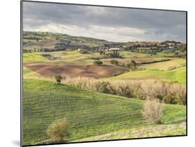 Italy, Tuscany. Landscape and the Town of San Quirico Dorcia-Julie Eggers-Mounted Premium Photographic Print