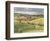 Italy, Tuscany. Landscape and the Town of San Quirico Dorcia-Julie Eggers-Framed Photographic Print