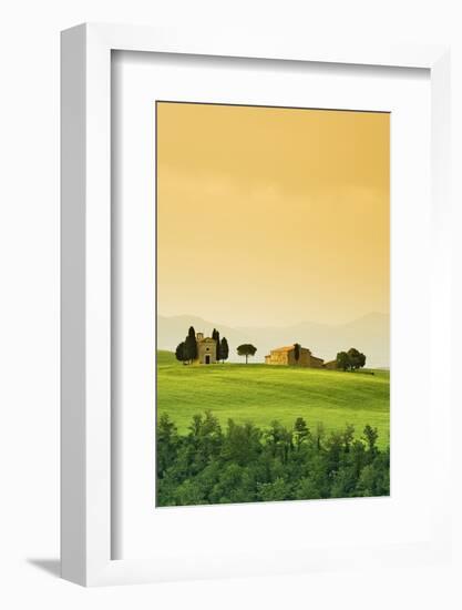 Italy, Tuscany. Landscape with church and villa.-Jaynes Gallery-Framed Photographic Print