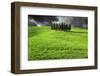 Italy, Tuscany. Lightning behind cypress trees on hill-Jaynes Gallery-Framed Photographic Print