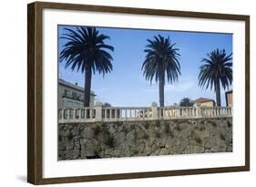 Italy, Tuscany, Maremma, Orbetello, Etruscan Wall with Palm Trees-null-Framed Giclee Print