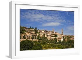 Italy, Tuscany, Montalcino. The hill town of Montalcino as seen from below.-Julie Eggers-Framed Photographic Print