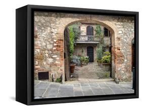 Italy, Tuscany, Montefollonico. the Medieval Town of Montefollonico-Julie Eggers-Framed Stretched Canvas