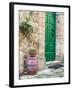 Italy, Tuscany, Monticchiello. Bright Green Door-Julie Eggers-Framed Premium Photographic Print