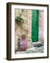 Italy, Tuscany, Monticchiello. Bright Green Door-Julie Eggers-Framed Photographic Print