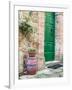 Italy, Tuscany, Monticchiello. Bright Green Door-Julie Eggers-Framed Photographic Print