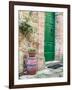 Italy, Tuscany, Monticchiello. Bright Green Door-Julie Eggers-Framed Photographic Print