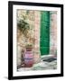 Italy, Tuscany, Monticchiello. Bright Green Door-Julie Eggers-Framed Photographic Print