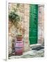 Italy, Tuscany, Monticchiello. Bright Green Door-Julie Eggers-Framed Photographic Print