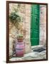 Italy, Tuscany, Monticchiello. Bright Green Door-Julie Eggers-Framed Photographic Print